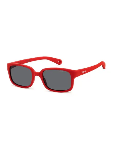 Ochelari de soare dreptunghiulari cu logo - Rosu vermillion