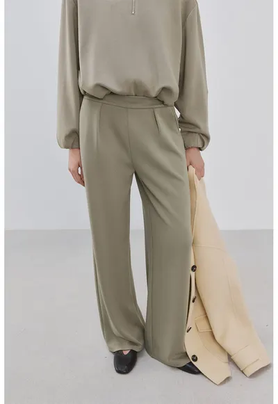 Pantaloni uni drepti - Grej