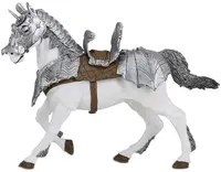 Figurina Papo The Medieval Era – Cal de cavaler, cu armura