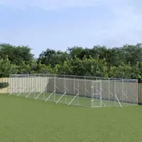 Gossi padoc de exterior pentru caini argintiu 4x16x2m otel galvanizat