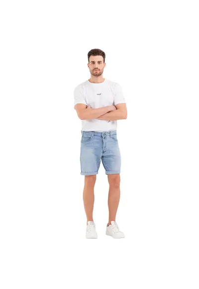 Bermude de denim conice Power - Albastru deschis