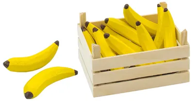 Set din lemn pentru copii Goki - Banane într-o ladă