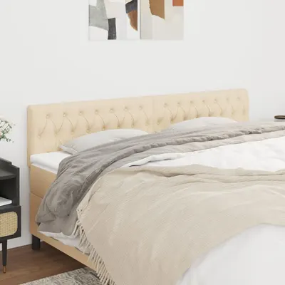 vidaXL Tăblii de pat, crem, 200x7x78/88 cm, textil