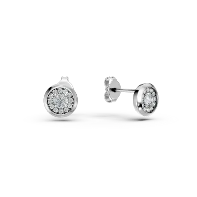 Cercei stud din aur alb cu diamante de 0.3ct