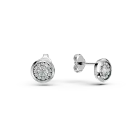 Cercei stud din aur alb cu diamante de 0.3ct