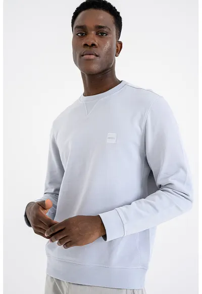 Bluza de trening relaxed fit cu decolteu la baza gatului Westart - Gri deschis