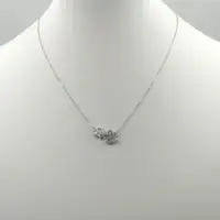 Set colier cu lant din argint 925 si pandant floricele cu pietre fine din cubic zirconia alb