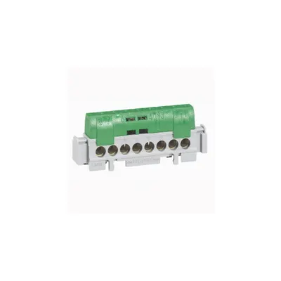 IP2X terminal block - earth (verde) - 1 x 6 to 25² - 21 x 1.5 to 16² -L. 176 mm