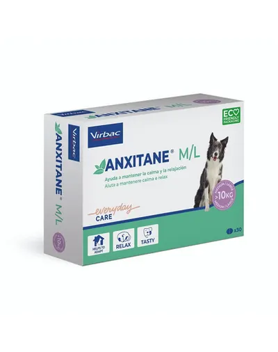 VIRBAC Anxitane M/L Supliment pentru ameliorarea stresului pentru caini si pisici de peste 10 kg, 30 tab.