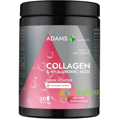 Collagen si Acid Hialuronic Pulbere Instant cu Aroma de Zmeura 600g