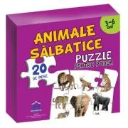 Puzzle pentru podea. Animale salbatice, 3-6 Ani
