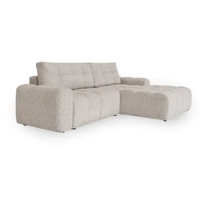Colțar modular bej extensibil/cu spațiu de depozitare (cu colț pe partea dreaptă) Lulu – Miuform