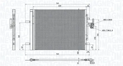 Condensator climatizare (cu uscator) potrivit VOLVO S60 II, S80 II, V40, V60 I, V70 III, XC70 II; LAND ROVER DISCOVERY SPORT, RANGE ROVER EVOQUE 1.5-4.4 03.06
