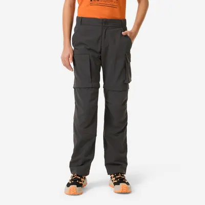 Pantaloni drumeție modulabili pt. copii cu vârsta între 7-15 ani, MH500 Gri