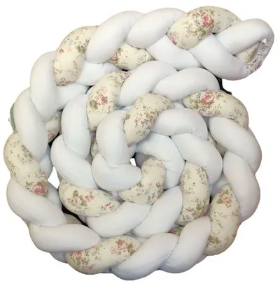 Apărătoare pentru pătuț Blossom Bay - 330 cm, alb cu flori
