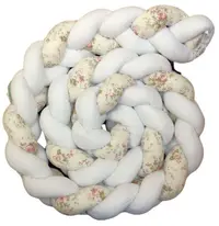 Apărătoare pentru pătuț Blossom Bay - 330 cm, alb cu flori