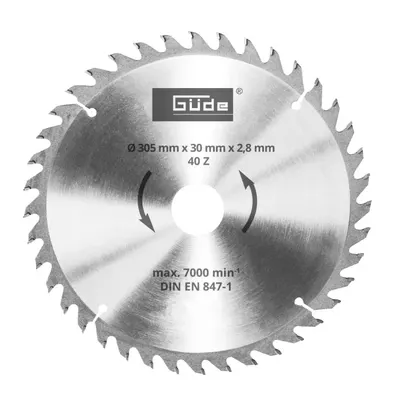 Disc pentru fierastrau circular, taiere lemn Gude 55266, O305 x 30 mm, 40 dinti
