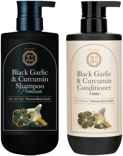 Doori Set - Șampon și balsam cu usturoi negru și curcumină, 2 x 500 ml