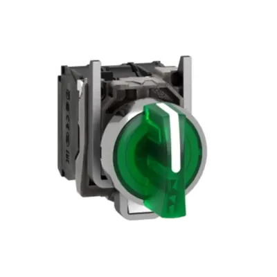 Selector Iluminat Complet Verde Ø 22, Oprire In 3 Pozitii 1No+1Nc 24 V