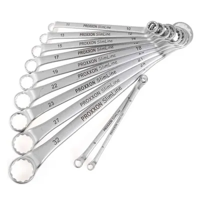 Set chei inelare dublu cotite Slim Line Proxxon 23812, O6-32 mm, 11 piese