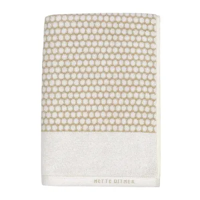 Prosop alb/bej din bumbac 50x100 cm Grid – Mette Ditmer Denmark