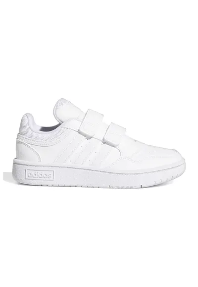 Pantofi sport de piele ecologica cu velcro Hoops 3.0 - Alb