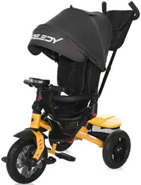 Tricicleta cu anvelope Lorelli pneumatice - Speedy, Yellow & Black