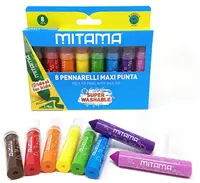 Set Carioci Mitama - Jumbo Maxi Tip, 8 culori, lavabil