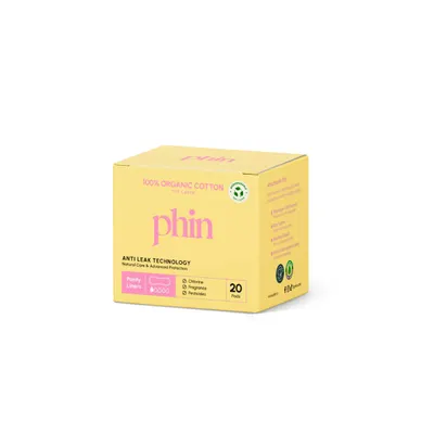 Absorbante zilnice din bumbac organic, 20 bucati, Phin