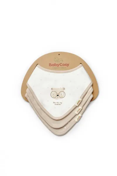 Set de 3 bavete pentru nou nascut, 100 bumbac organic, TeddyBear, BabyCosy