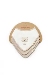 Set de 3 bavete pentru nou nascut, 100 bumbac organic, TeddyBear, BabyCosy