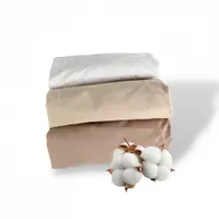 Set 3 cearsafuri din bumbac ranforce pentru pat copii, Deseda, cu elastic roata, dimensiune 160 x 80 cm, mix bej