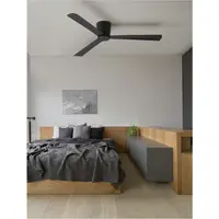 Lustra cu ventilator DELL Aluminiu Mat Negru 3ABS Lemn Blades Motor DC 38W 220 - 240 Volt IP20