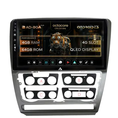 Navigatie Skoda Octavia 2, Android, A-Octacore 4GB RAM + 64GB ROM, 10.1 Inch - AD-BGA10004+AD-BGRKIT048