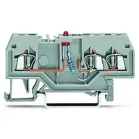 Component terminal block; 3-conductor; LED (red); 24 VDC; for DIN-rail 35 x 15 and 35 x 7.5; 1.5 mm²; CAGE CLAMP®; 1,50 mm²; gray