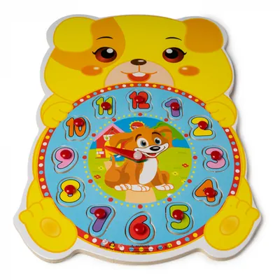 Ceas din Lemn Tip Puzzle - Catelus - Nurio
