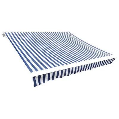 vidaXL Pânză de rezervă copertină, albastru și alb, 580x295 cm, poliester