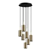 Lustră de 7 becuri Opviq lights Kem Tube, auriu