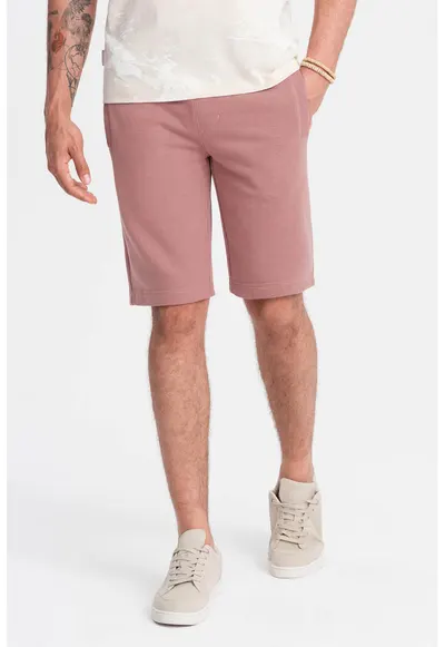 Pantaloni scurti de bumbac cu talie ajustabila - Roz