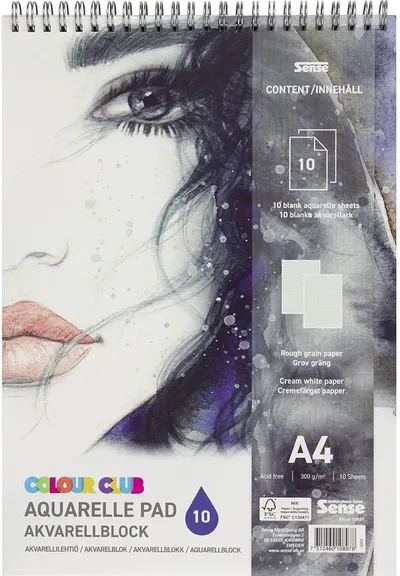 Caiet de schițe cu spirală Sense - A4, 10 foi