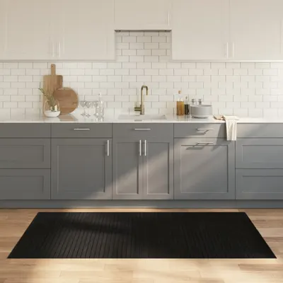 vidaXL Covor dreptunghiular, negru, 100x200 cm, bambus
