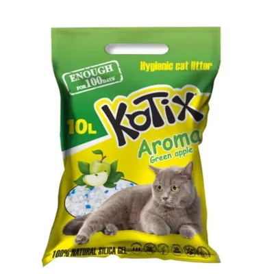 Asternut igienic pentru pisici, silicat, Kotix Mar Verde, 10L/ 4 kg