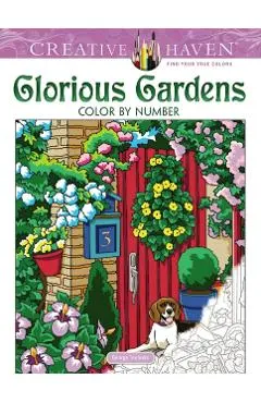 Creative Haven Glorious Gardens Color by Number Coloring Boo