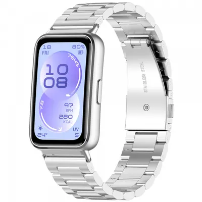 Curea Techsuit W010 pentru Huawei Band 11 / 11 Pro, Argintie