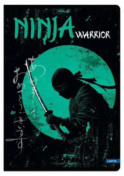 Caiet Lastva - Ninja Warrior, A5, 52 file, linii largi, sortiment