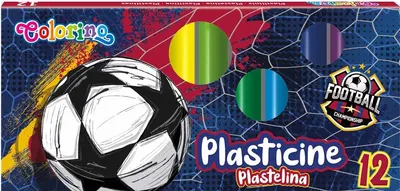Plastilină Colorino - Fotbal, 12 culori