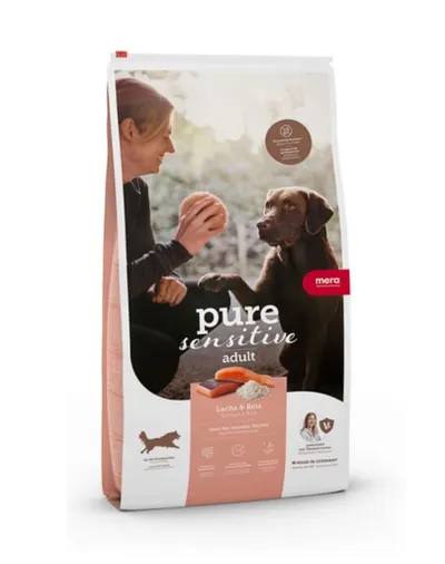 Hrană câini sensibili MERA Pure Sensitive Somon 4 kg digestie ușoară și low fat