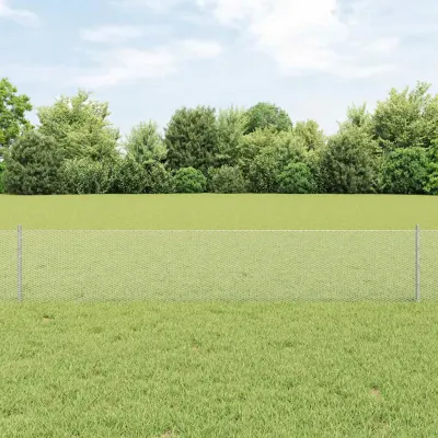 vidaXL Gard hexagonal cu stâlp 50 x 0,4 m Oțel Galvanizat Argintiu
