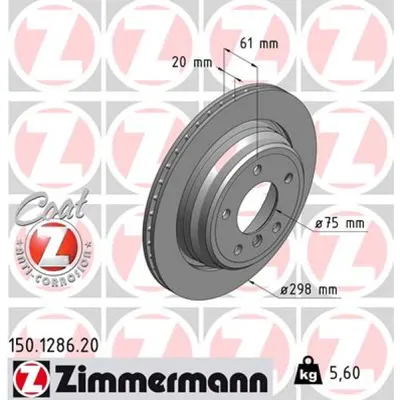 Disc frana ZIMMERMANN 150.1286.20