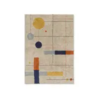 Covor bej lavabil/țesut manual din bumbac 120x160 cm Geometrical Shapes – Lorena Canals